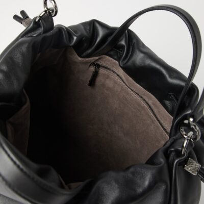 Brunello Cucinelli Large Leather Mellow Bucket Bag - Image 5