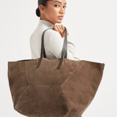 Brunello Cucinelli Large Suede BC Duo Tote Bag - Image 2