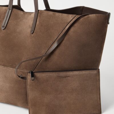Brunello Cucinelli Large Suede BC Duo Tote Bag - Image 3