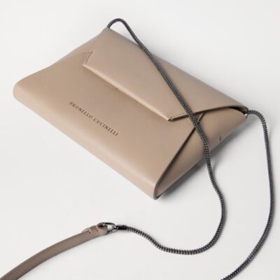 Brunello Cucinelli Leather BC Pochette Clutch Bag - Image 5
