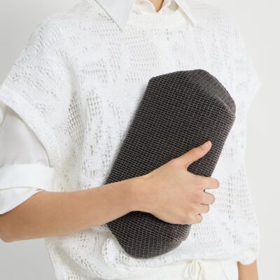 Brunello Cucinelli Leather Beaded Clutch Bag - Image 3