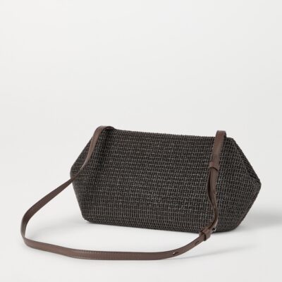 Brunello Cucinelli Leather Beaded Clutch Bag - Image 4