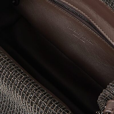 Brunello Cucinelli Leather Beaded Clutch Bag - Image 5
