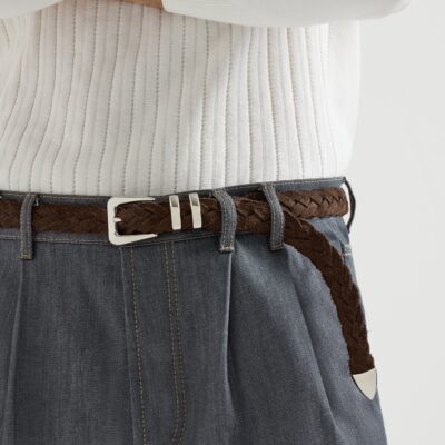 Brunello Cucinelli Leather Braided Belt - Image 2