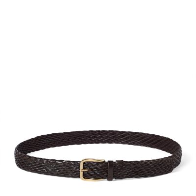 Brunello Cucinelli Leather Braided Belt - Image 4