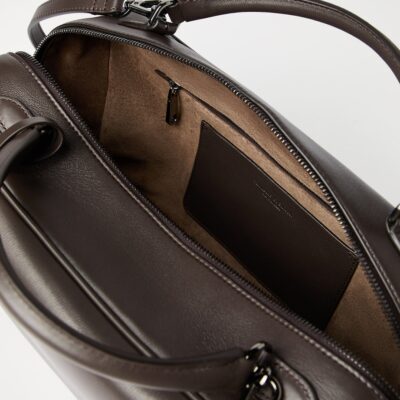 Brunello Cucinelli Leather Explorer Boston Top-Handle Bag - Image 2