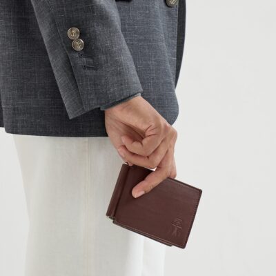 Brunello Cucinelli Leather Money Clip Wallet - Image 2