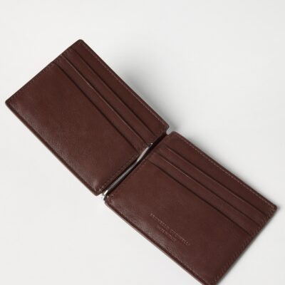 Brunello Cucinelli Leather Money Clip Wallet - Image 4