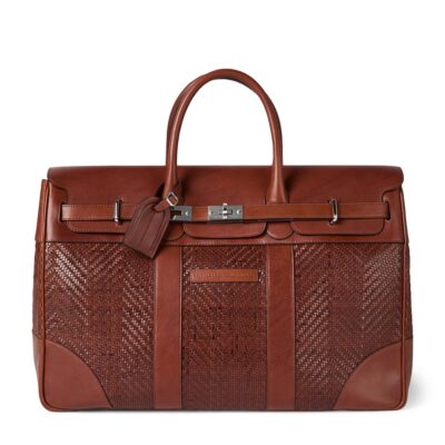 Brunello Cucinelli Leather Woven Holdall - Image 1
