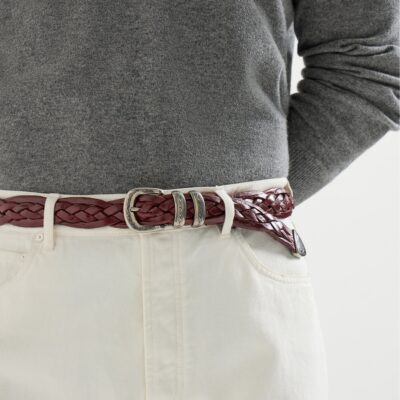 Brunello Cucinelli Leather Woven Belt - Image 2