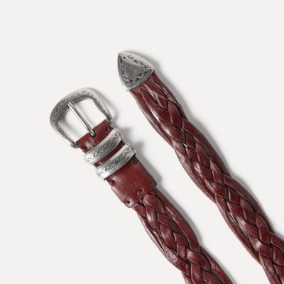 Brunello Cucinelli Leather Woven Belt - Image 3