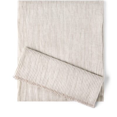 Brunello Cucinelli Linen-Blend Stripe Scarf - Image 1