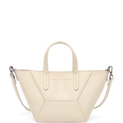 Brunello Cucinelli Mini Calfskin BC Duo Tote Bag - Image 1