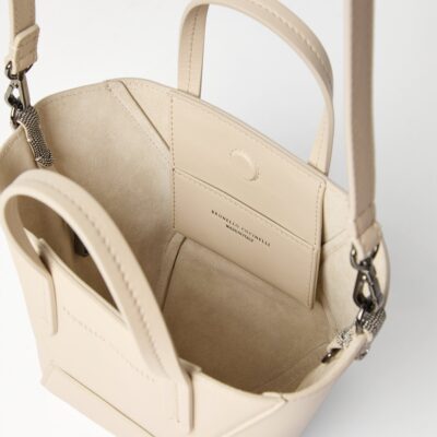Brunello Cucinelli Mini Calfskin BC Duo Tote Bag - Image 3