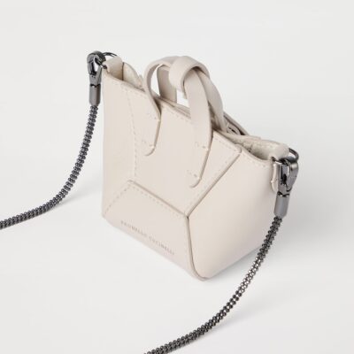 Brunello Cucinelli Mini Leather BC Duo Tote Bag - Image 4
