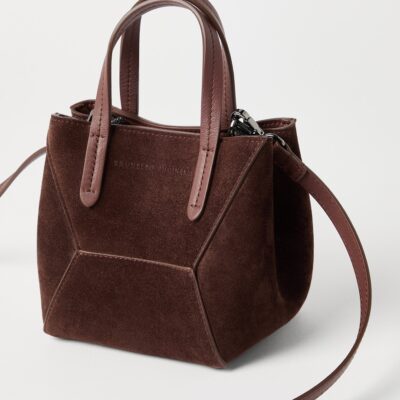 Brunello Cucinelli Mini Suede BC Duo Tote Bag - Image 2