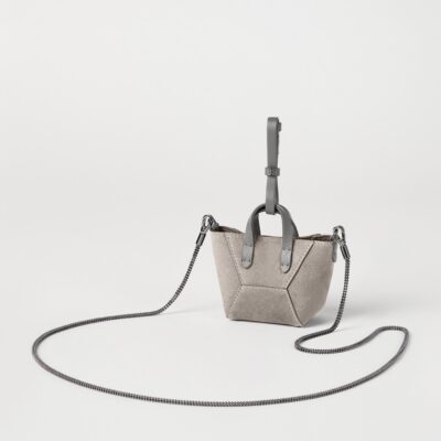 Brunello Cucinelli Mini Suede BC Duto Tote Bag - Image 3