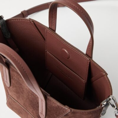 Brunello Cucinelli Mini Suede BC Duo Tote Bag - Image 5