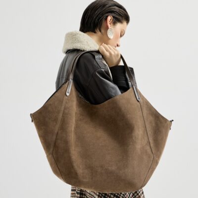 Brunello Cucinelli Prince of Wales Check-Lined BC Duo Tote Bag - Image 2