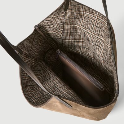 Brunello Cucinelli Prince of Wales Check-Lined BC Duo Tote Bag - Image 5