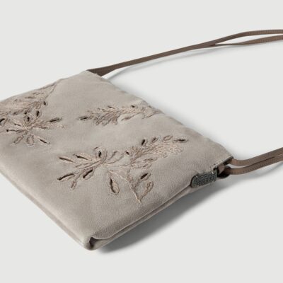 Brunello Cucinelli Suede BC Duo Pouch Shoulder Bag - Image 5