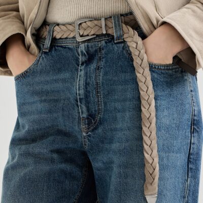 Brunello Cucinelli Suede Braided Belt - Image 2