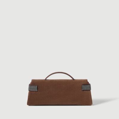 Brunello Cucinelli Suede Essence Flap Top-Handle Bag - Image 4
