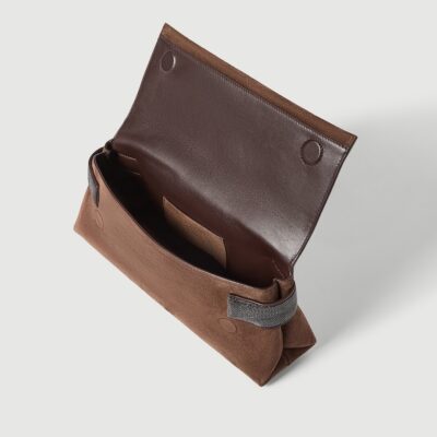 Brunello Cucinelli Suede Essence Flap Top-Handle Bag - Image 5
