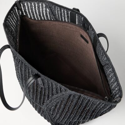 Brunello Cucinelli Techno Raffia Knit BC Duo Tote Bag - Image 5