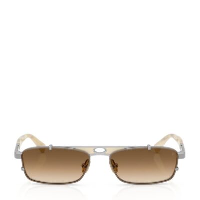 Brunello Cucinelli Titanium Rectangular Paloma Sunglasses - Image 1