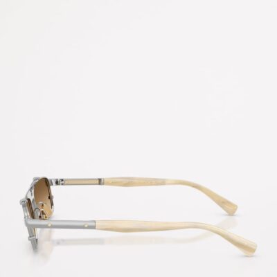 Brunello Cucinelli Titanium Rectangular Paloma Sunglasses - Image 3