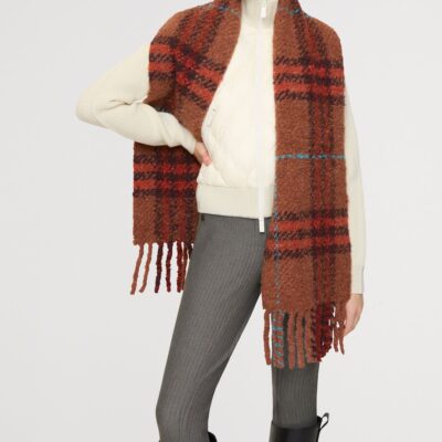 Burberry Alpaca-Wool Bouclé Check Scarf - Image 2