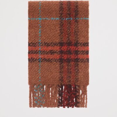 Burberry Alpaca-Wool Bouclé Check Scarf - Image 3