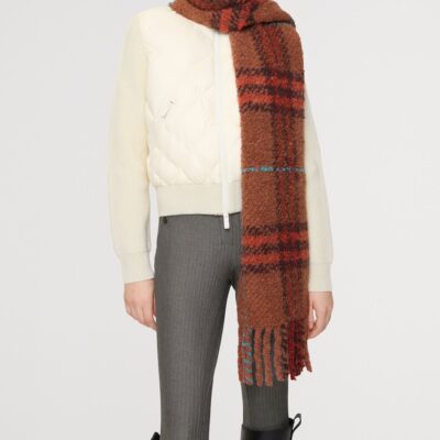 Burberry Alpaca-Wool Bouclé Check Scarf - Image 4