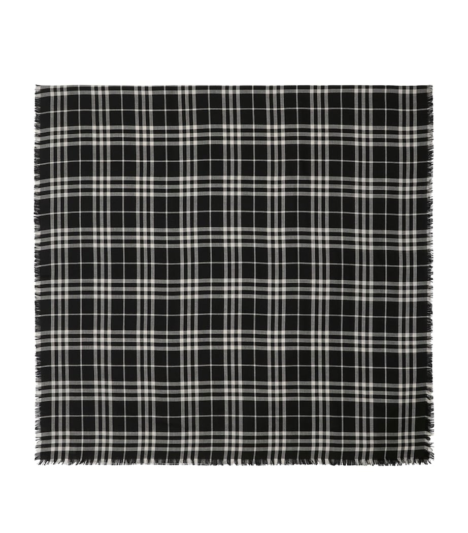 Burberry Cashmere-Silk Check Scarf - Image 1