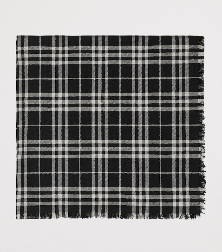 Burberry Cashmere-Silk Check Scarf - Image 2