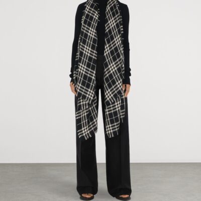 Burberry Cashmere-Silk Check Scarf - Image 3