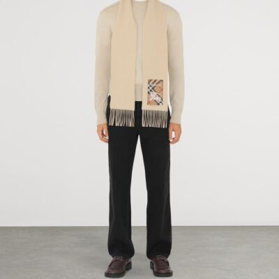 Burberry Cashmere Check Patch Scarf - Image 5