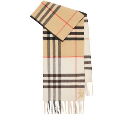 Burberry Cashmere Contrast Check Scarf - Image 1