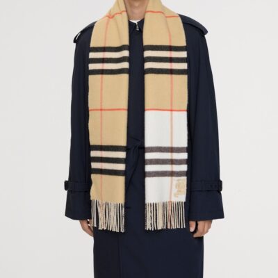 Burberry Cashmere Contrast Check Scarf - Image 3