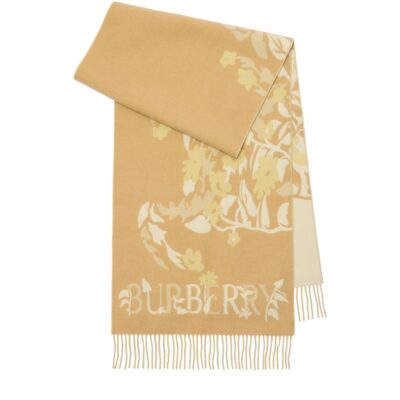 Burberry Cashmere Floral EKD Scarf - Image 1