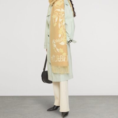 Burberry Cashmere Floral EKD Scarf - Image 2