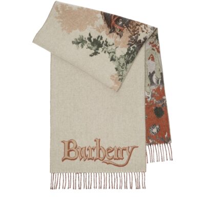 Burberry Cashmere Stallion Portrait​ Scarf - Image 1