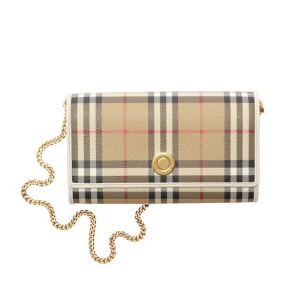 Burberry Check Chain Wallet - Image 1
