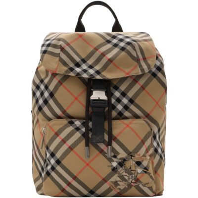 Burberry Check Print Backpack - Image 1