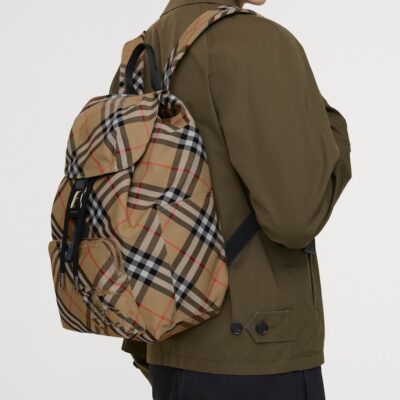 Burberry Check Print Backpack - Image 2