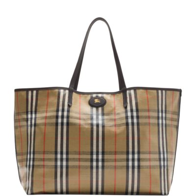 Burberry Large Canvas Highlands Tote Bag - Image 1