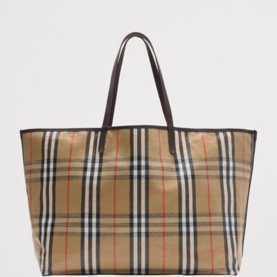 Burberry Large Canvas Highlands Tote Bag - Image 5