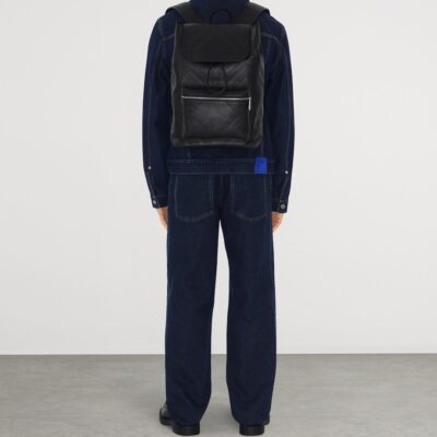 Burberry Leather Check-Embossed Backpack - Image 2