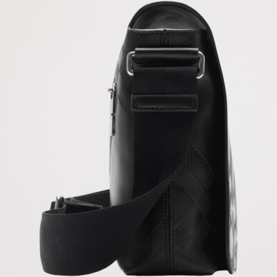 Burberry Leather Check-Embossed Messenger Bag - Image 3